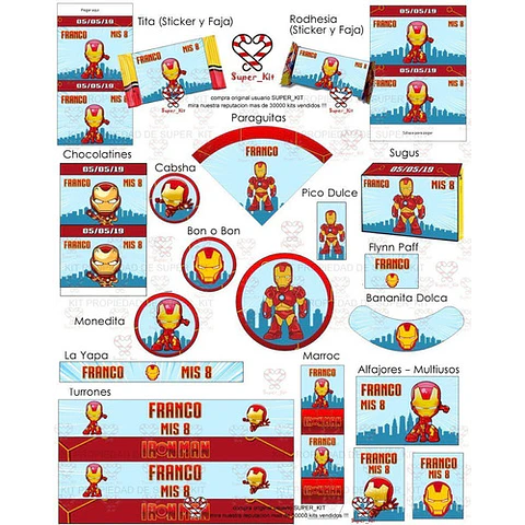 Kit Imprimible Ironman Editable