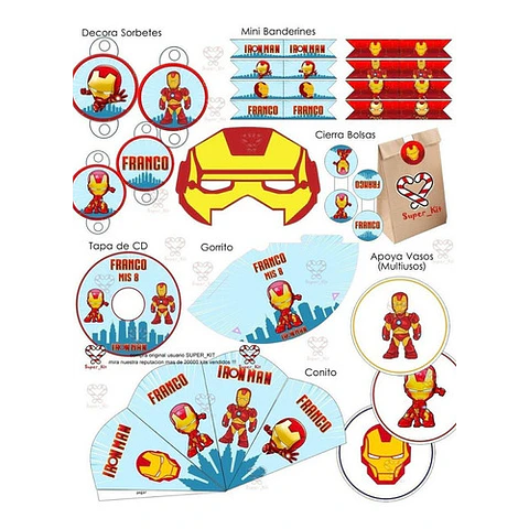Kit Imprimible Ironman Editable