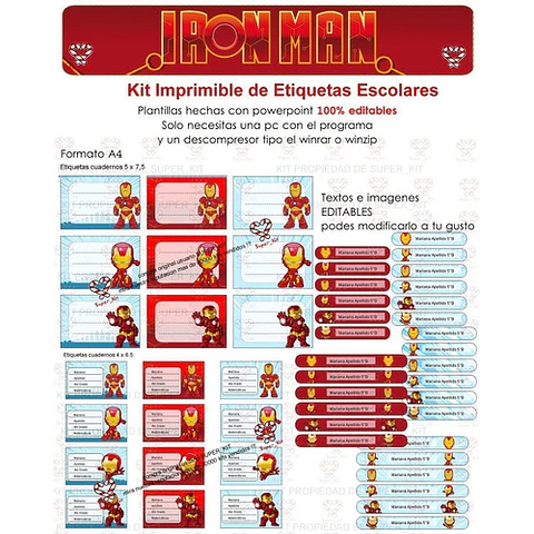 Kit Imprimible Ironman Editable