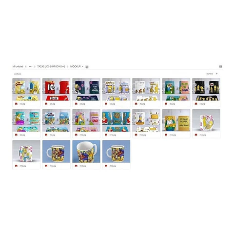 Plantillas Sublimación Tazas - Los Simpsons / 40 Diseños