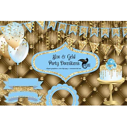 Papeles Cliparts Imagenes Png Cumple Globos Celestes Dorados