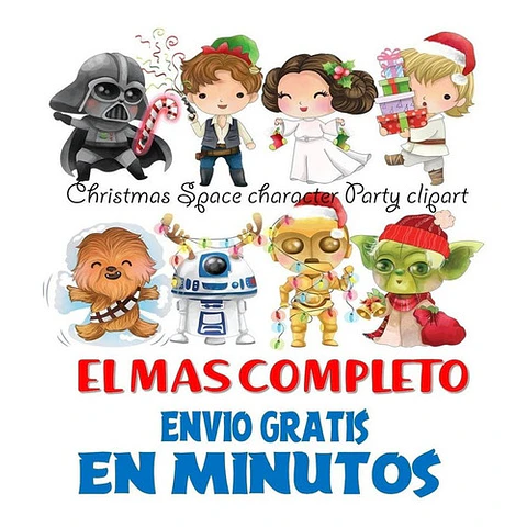 Pack Imagenes Personajes Del Espacio En Navidad + Regalo A1