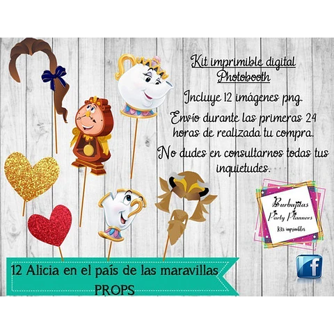 La Bella Y La Bestia Photo Booth Props