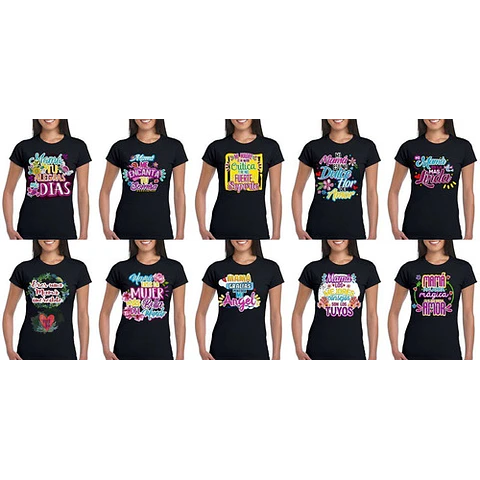Plantillas Vectores Remeras - 30 Frases Día De La Madre!