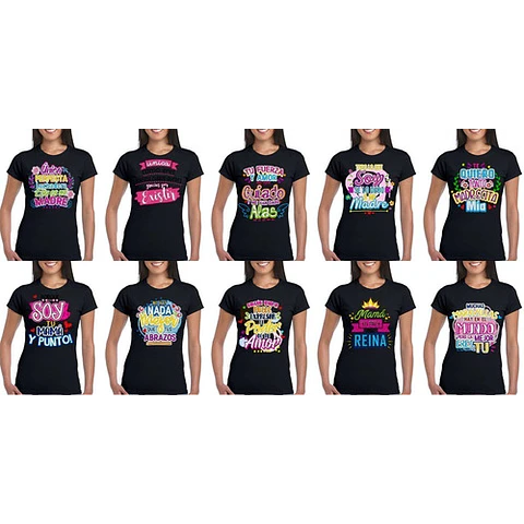 Plantillas Vectores Remeras - 30 Frases Día De La Madre!