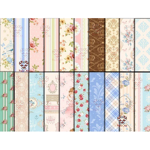 Kit Imprimible Pack De Fondos Shabby Chic Mod 2
