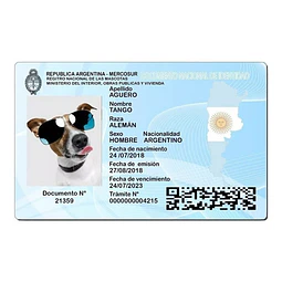 Plantilla Dni Mascotas Editable En Psd