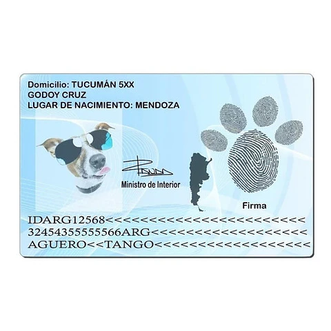 Plantilla Dni Mascotas Editable En Psd