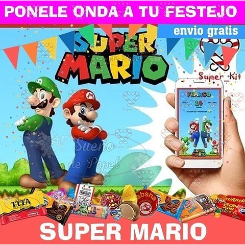 Kit Imprimible Super Mario Bros Editable