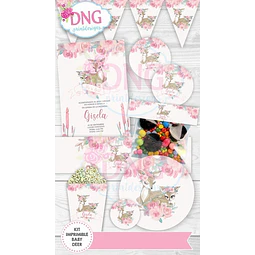 Kit Imprimible Invitaciones Candy Bar Png / Baby Ciervo