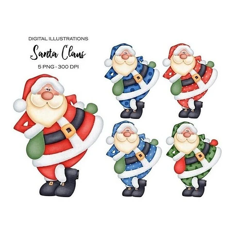 Cliparts Png Santa Claus Papa Noel Bb17 Kit Imprimible
