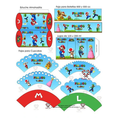 Kit Imprimible Super Mario Bros Editable