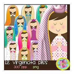 Kit Imprimible Virgencitas Porfi 1 - 12 Cliparts