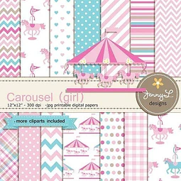 Cliparts Png Y Papeles Digitales Carrousel Rosa L1