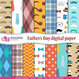 Papeles Dia Del Padre Corbata Bigote P10