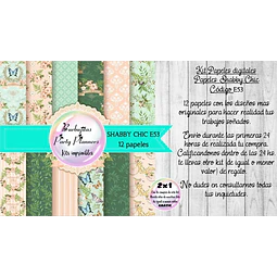 Papeles Digitales Fondos Shabby Chic Rosa Verde E53