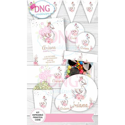 Kit Imprimible Invitaciones Candy Bar Png / Princesa Cisne
