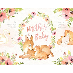 Cliparts Imagenes Png Mamas Y Bebes Acuarelas Es15