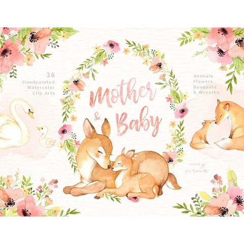 Cliparts Imagenes Png Mamas Y Bebes Acuarelas Es15