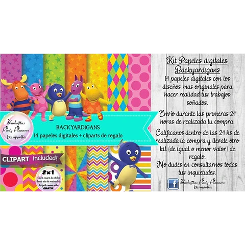 Papeles Fondos Digitales Backyardigans Kit Imprimibles