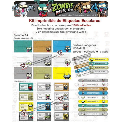 Kit Imprimible Zombie Infection Editable