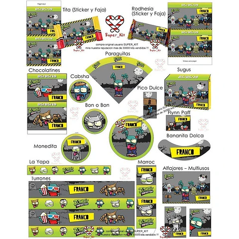 Kit Imprimible Zombie Infection Editable