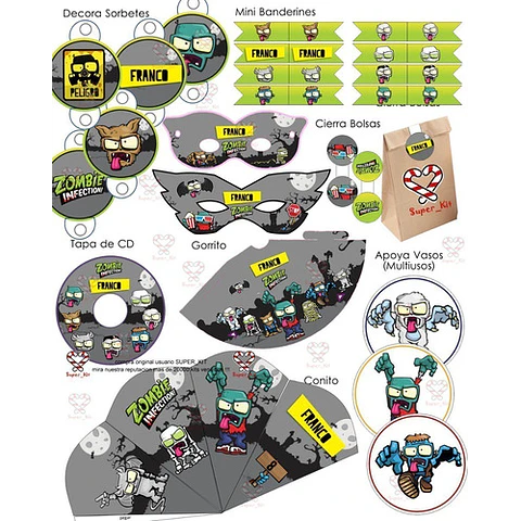 Kit Imprimible Zombie Infection Editable