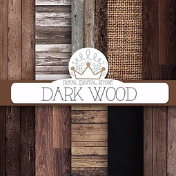 Kit Imprimible Wood Dark 10 Fondos