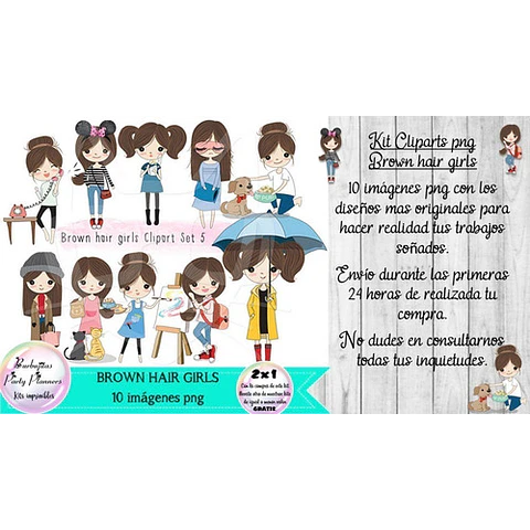 Cliparts Imagenes Png Brown Hair Girl Niña Cabello Castaño