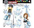 Pack Imagenes Clipart Paris Azul + Regalo A1