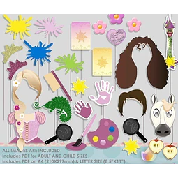 Photo Booth Props Rapunzel Enredados - Formato Digital Pdf 
