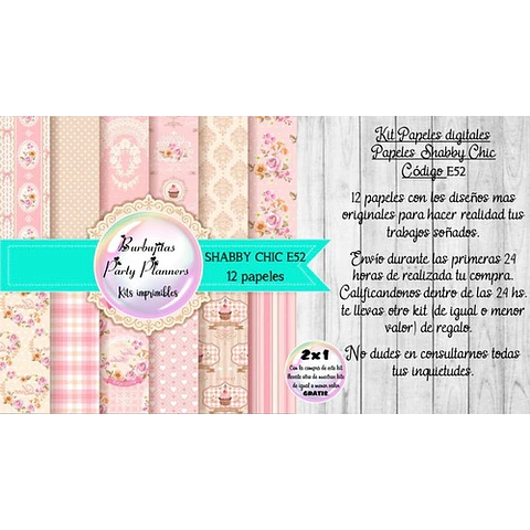 Papeles Digitales Fondos Shabby Chic Rosa Pastel E52