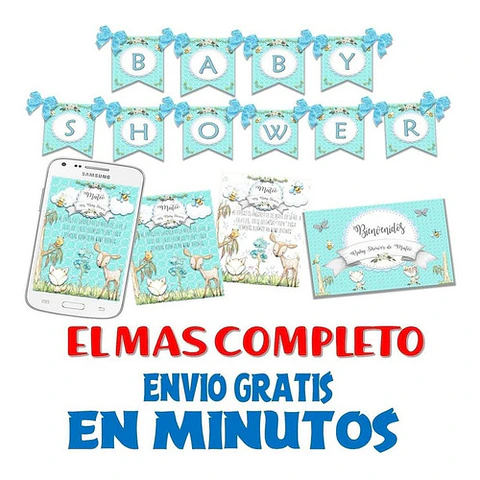 Kit Baby Shower Animalitos Bosque Encantado Romantico Nene
