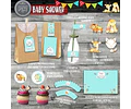 Kit Baby Shower Animalitos Bosque Encantado Romantico Nene