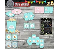 Kit Baby Shower Animalitos Bosque Encantado Romantico Nene