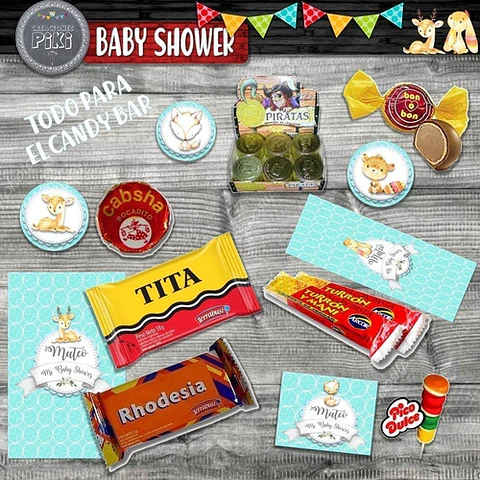 Kit Baby Shower Animalitos Bosque Encantado Romantico Nene