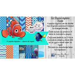 Papeles Fondos Digitales Nemo Kit Imprimible