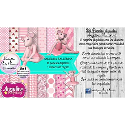 Papeles Fondos Digitales Angelina Kit Imprimibles