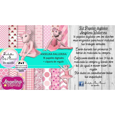 Papeles Fondos Digitales Angelina Kit Imprimibles