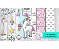 Papeles Fondos Y Cliparts Caballo Unicornio Kit Imprimible