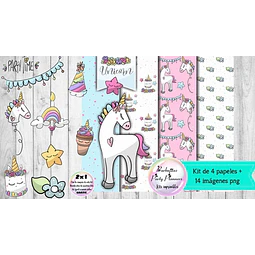 Papeles Fondos Y Cliparts Caballo Unicornio Kit Imprimible