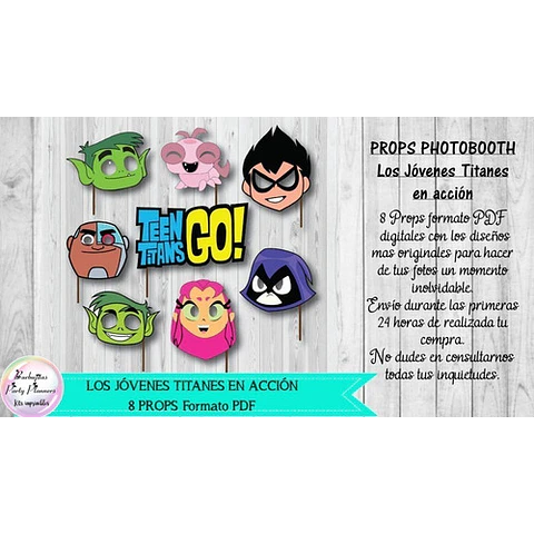 Los Jovenes Titanes En Accion - 8 Props Photobooth Pdf