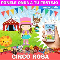 Kit Imprimible Circo Rosa Editable