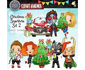 Pack Imagenes Clipart Super Heroes De Navidad S2 + Regalo A1