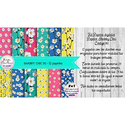 Papeles Digitales Fondos Shabby Chic Flores Blancas B2