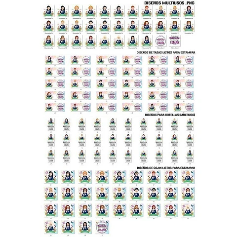 120 Plantillas Sublimación Tazas Multiuso - Técnico Párvulos
