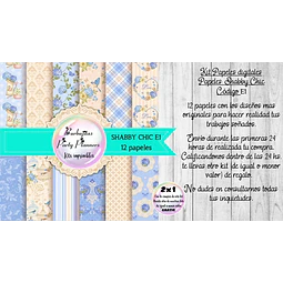 Papeles Digitales Fondos Shabby Chic Celeste Y Beige E1