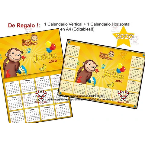 Kit Imprimible Jorge El Curioso Mod 2 Editable