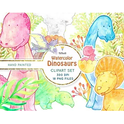 Cliparts Imagenes Png Dinosaurios Acuarela M52