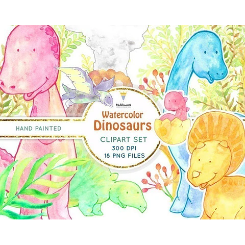Cliparts Imagenes Png Dinosaurios Acuarela M52